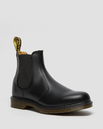 Botines Chelsea Dr Martens 2976 Smooth Cuero Hombre Negros | MX 318UZG